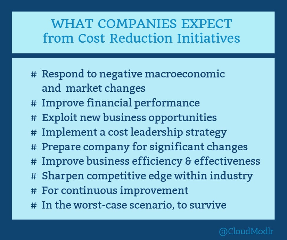 What companies expect from Cost Reduction Initiatives